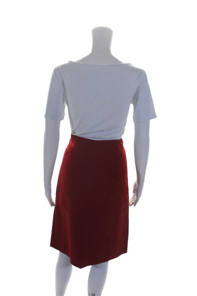 KORS Michael Kors женщин шерсти молнии колена карандаш юбка красный размер 8 - Изображение 3 из 4