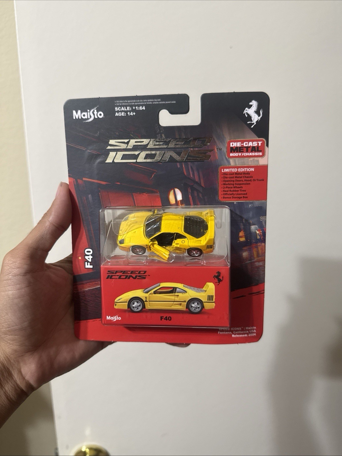 Diecast Icon Maisto Speed Icons Ferrari F40 1:64 Yellow Diecast Model Car | eBay