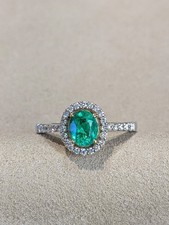 925 Sterling Silver Emerald Ring for Women : Beautiful Engagement Ring For Her