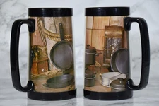 Thermo-Serv coffee Insulated Rustic Farmhouse Kitchen Theme Mugs Set 2 Vintage