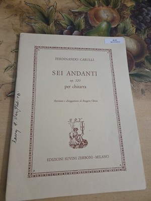 Ferdinando Carulli Sei Andanti For The Classical Guitar Rare Book