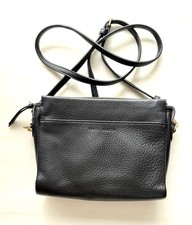 Vintage Vince Camuto Peble Crossbody Bag Black Pebbled Leather