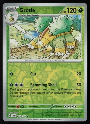 Pokemon Grotle - 011/162 SV05: Temporal Forces Reverse Holo Pack Fresh - NM