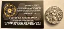 BATMAN THE DARK KNIGHT GOTHAM 2 OZ .999 SILVER SAINT BEE’S ST. BEES MINT ENGLAND