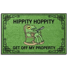 Doormat Hippity Hoppity Get Off My Property Rug for High Traffic Areas