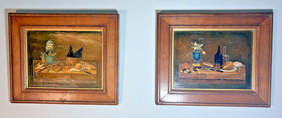 Pair of 2 Original Lelong Johann Rudolf Feyerabend Still Life Oil Paintings