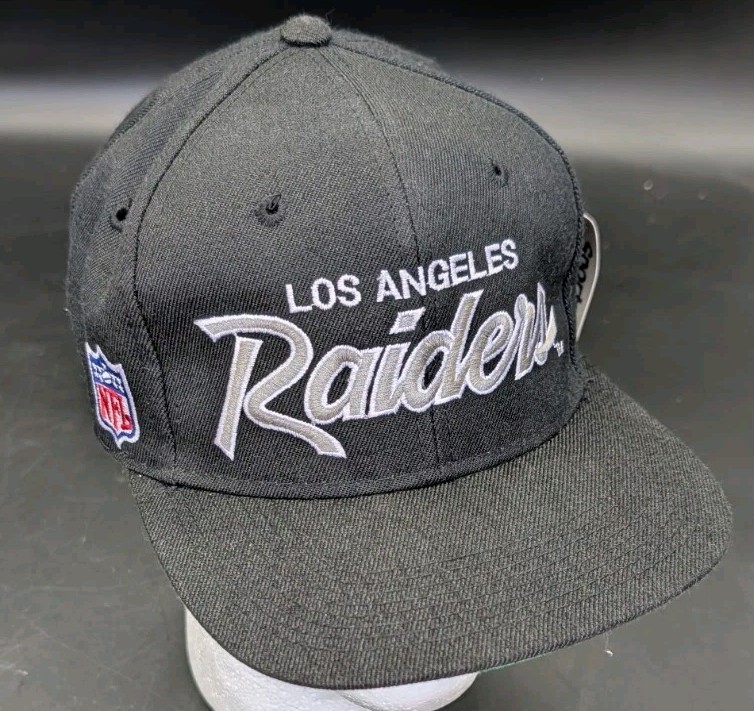 Vintage 90s Raiders Double Line Script SnapBack Hat Sports