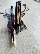 Sheaffer Imperial TD fountain pen, 14k F inlaid nib, serviced, burgundy, 1960s