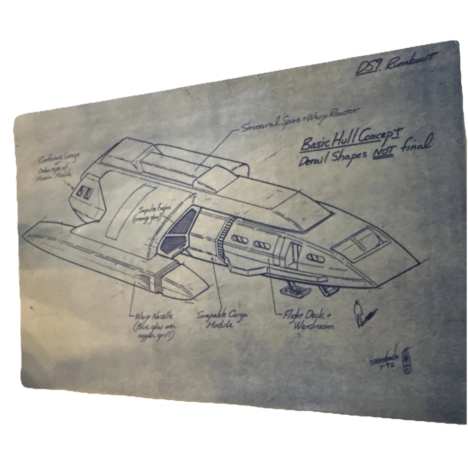 Star Trek Deep Space Nine Blueprints 1992 12X18 9 hojas en total Foto 3 de 4