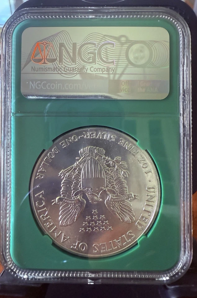 1987-S American Silver Eagle Dollar MS69 From U.S. Mint Sealed Box Green Core - Image 2 of 2