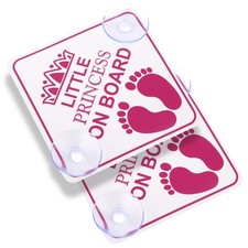 Car Safety Warning Signs Sticker, 2 Pcs 5" x 5  Little Princess on Board Car ...