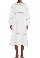 SOMETHING NAVY Women's White Cotton MIDI Dress, XS
