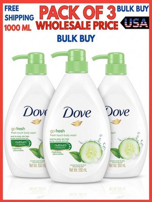 Dove Go Fresh Fresh Touch Body Wash Cucumber & Green Tea   Bulk Pack of 3 Bottle