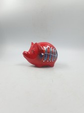 Tirelire Céramique Vintage Cochon Rouge Bertoncello Italie Vintage Années 60 70