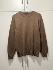 Men's Pure Cashmere Brown Crew Neck Knit Sweater M