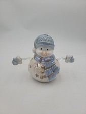Vintage Disignspirations Ceramic Snowman Tea Light Candle Holder
