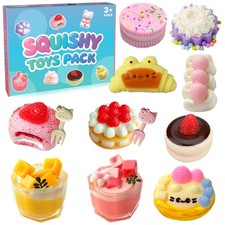 Taba Squishy 10Pack, Ultra-Realistic Dessert Cookies  Cake Squeeze Toys FuFu...