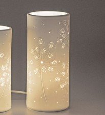 Tischlampe, Leuchte ALLIUM rund H. 28cm weiß aus Porzellan Formano