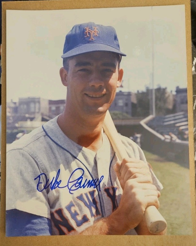 Duke Carmel Signed Autograph 8x10 Photo New York Mets 