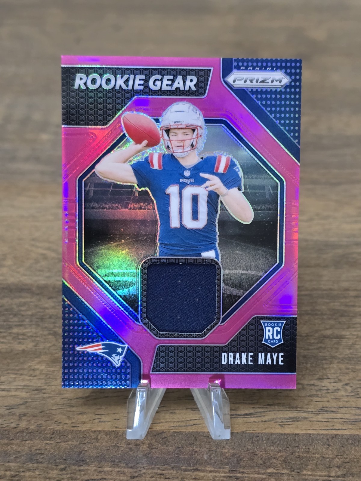 DRAKE MAYE RC PATCH 💎 2024 PRIZM PINK SILVER ROOKIE GEAR 💎 PATRIOTS 💎 MINT