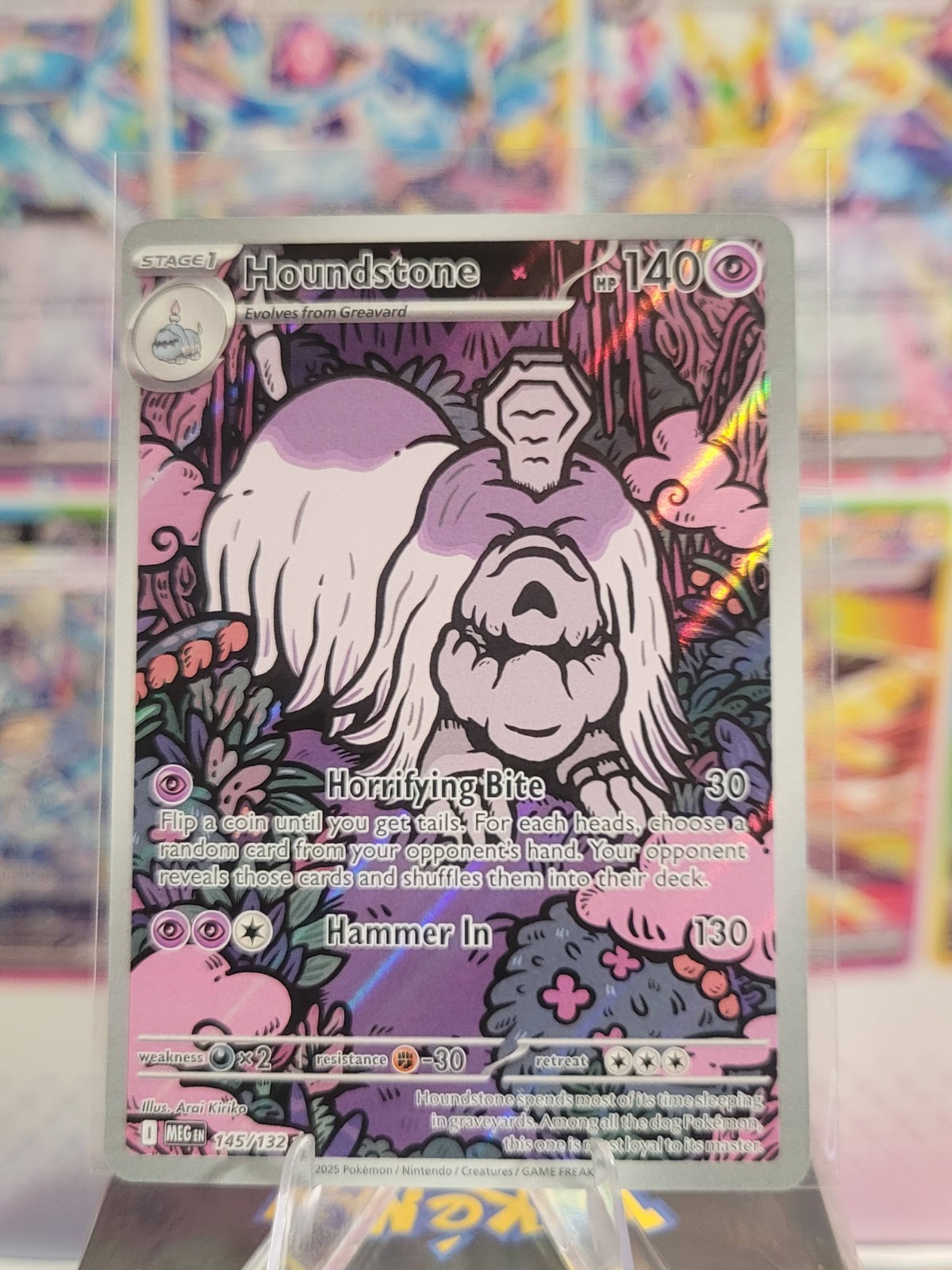 Houndstone 145/132 ME01 Mega Evolution Holo Pokémon TCG NM Near Mint
