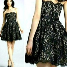 Robert Rodriguez Target Neiman Marcus Dress 10 Black Lace Strapless Cocktail LBD