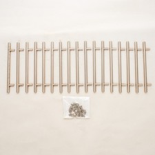 17 × POIGNÉES D'ARMOIRE VINTAGE EN MÉTAL MASSIF T-BAR, FINITION NICKEL SATINÉ
