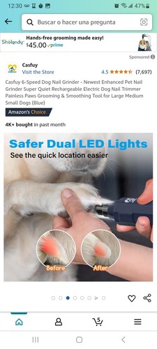 Casfuy 6-Speed Dog Nail Grinder- Newest Enhanced Pet Nail Grinder Super Quiet... - Picture 3 of 8