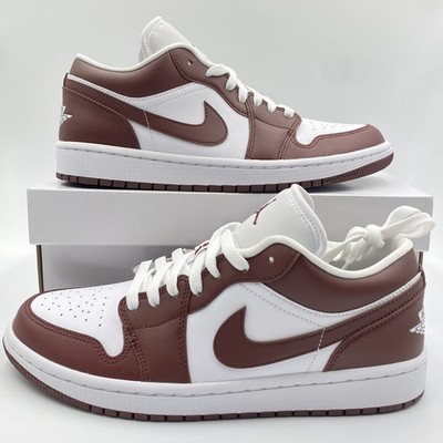 Nike Air Jordan 1 Low Brown Bronze Eclipse White Turnschuhe UK 7,5 Damen neu mit Etikett