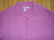 TOMMY BAHAMA MEN'S PINK 100 SILK BUTTON UP SHIRT SIZE XL HARDLY WORN 