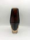Mid-Century Modern Faceted Sommerso Murano Glass 2-Layer Vase Flavio Poli 1970s