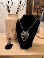 Sterling Silver Necklace and interchangeable ring set.