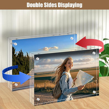 Acrylic 20Mm Thicker Frameless Clear Picture Frames Double Sided Magnetic Free S