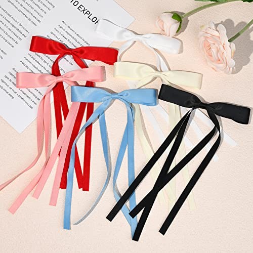 6PCS Hair Bows for Women Hair Clip Hair Tassel Hair Ribbon Z6PCS Mixed 6 color - Picture 5 of 7
