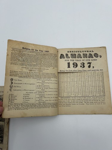 Farmers Almanac 1936 1937 1938 John Baers Sons Lancaster Pa Vintage - Picture 7 of 14