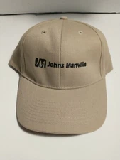  John's Manville Cintas Khaki Snapback Ball Cap Hat Adjustable Great Condition