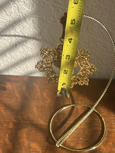 Disney Minnie Mouse Snowflake Christmas Tree Ornaments Gold Metal And Stand - Picture 8 of 9