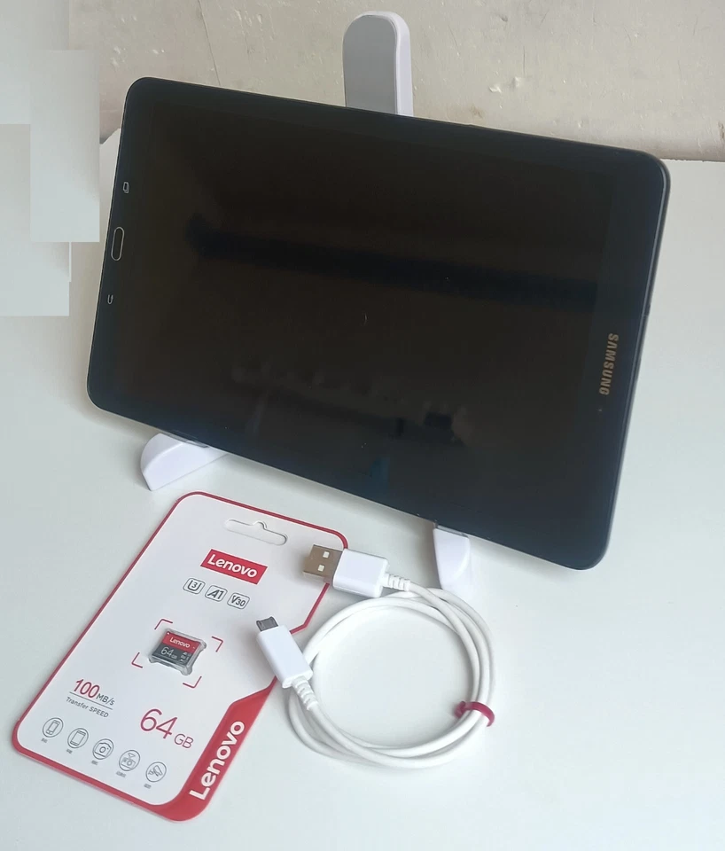 Samsung Galaxy Tab E 9.6" SM-T560 - 8 GB - Noire + SD Card 64 Go + Support - Photo 3/4