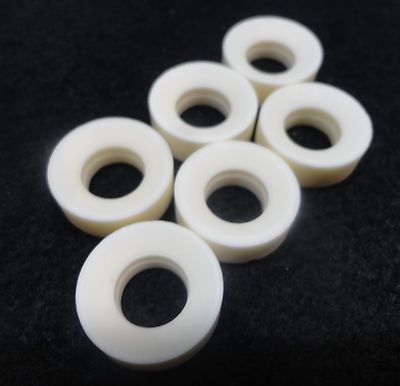 LOT OF SIX (6) HIGH  ALUMINA CERAMIC GUIDE BLOCK TAPERED ENTRY GROMMET No.: 402