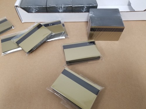 1000 tarjetas de PVC doradas HiCo Mag, CR80 0,30 mil, 3 pistas banda magnética - envío a EE. UU. - Imagen 9 de 9