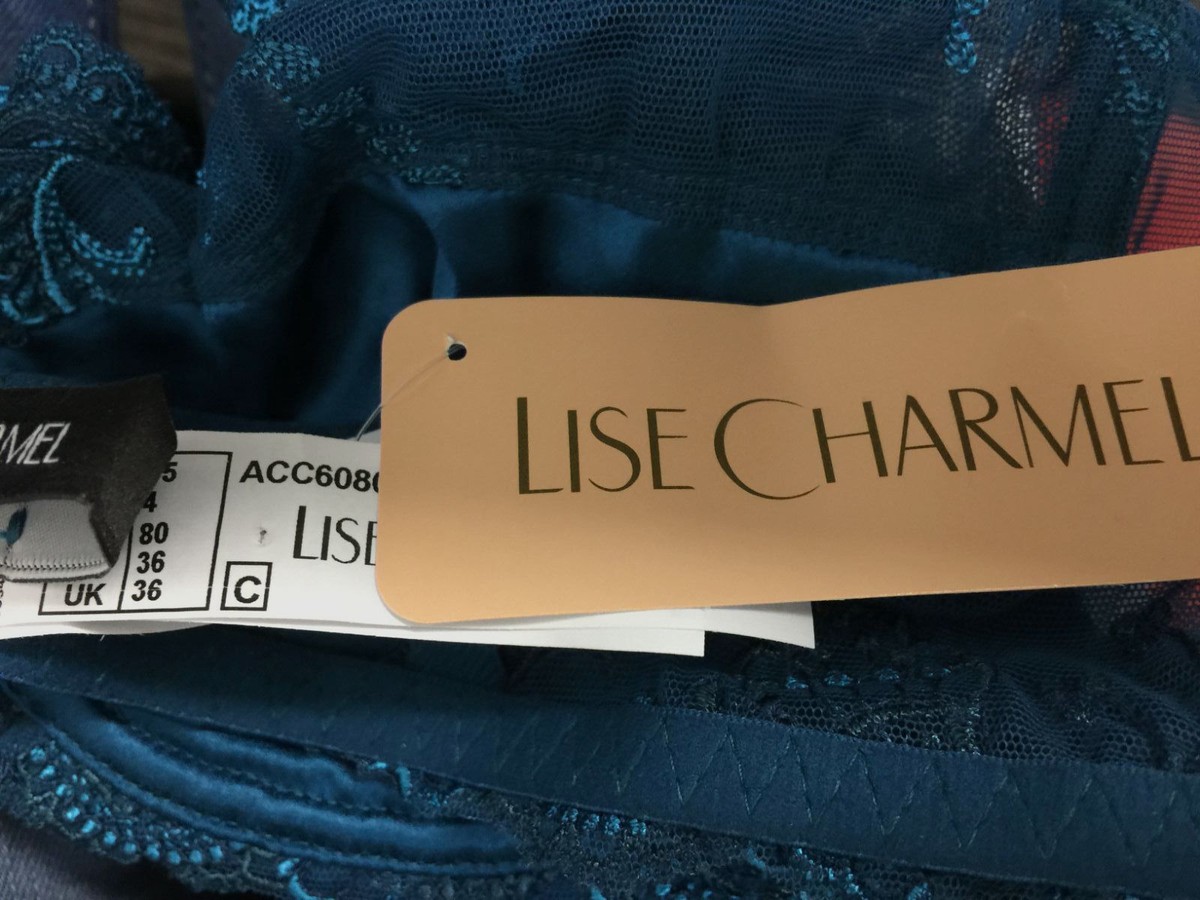 $189 Lise Charmel Women's Blue Splendeur 2-Part Full-Cup Lace Bra