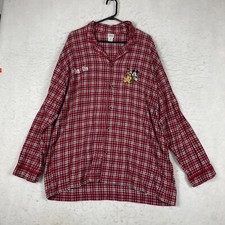 Disney Mickey Mouse  Pluto Unisex Plaid Flannel Christmas Pajama Size XXL