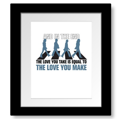 The End - Beatles Classic Rock Music Song Lyric Art Print Poster Inspired Decor