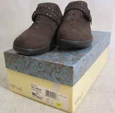 Euro Soft By Sofft Delinda Dark Brown Hippie Wedge Leather Womens 10 - NEW Box