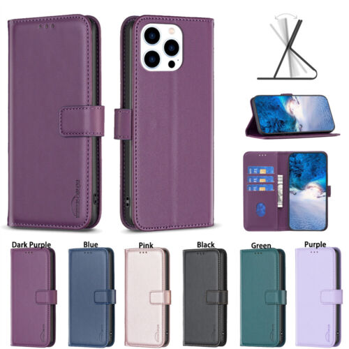 For iPhone 16E 15 14 13 12 11 XR 7 Magnetic Leather Flip Stand Card Wallet Case