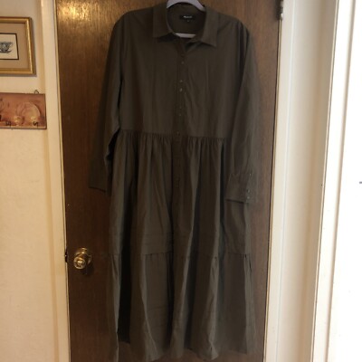 madewell pleated utility maxi shirt dress size large brown country cottage core | eBay madewell pleated utility maxi shirt dress size large brown country cottage core | eBay