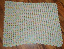 Crochet Afghan Baby Pastel Handmade Baby Blanket 28" x 36"