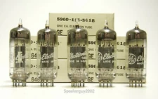 5X GE General Electric Double Triode Tubes / 6463 / 65-52 188-5 -- KT