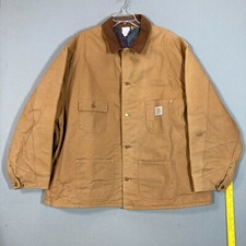 Carhartt Vintage Blanket Lined Chore Coat Jacket 6BLC Size 60 USA MADE Brown