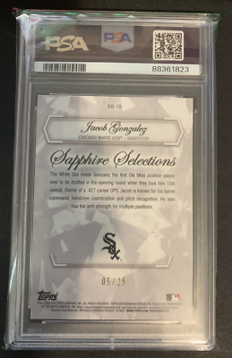 2023 Bowman Draft Sapphire - Jacob Gonzalez Selections Orange Ref 